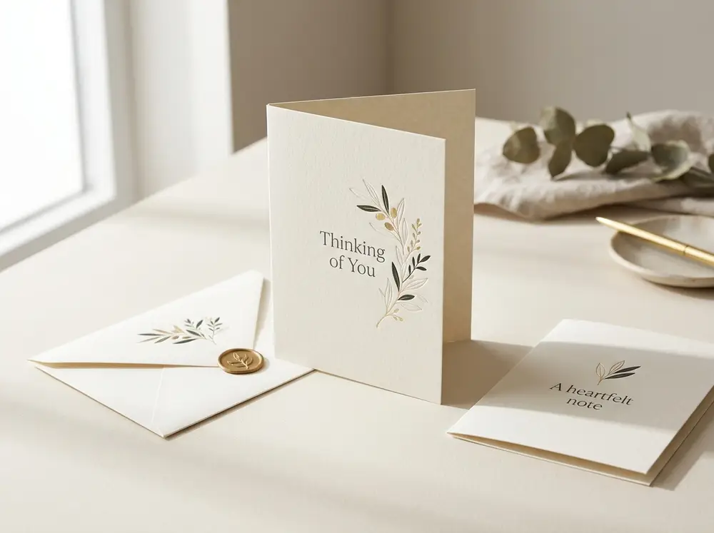 A greeting card with envelope
